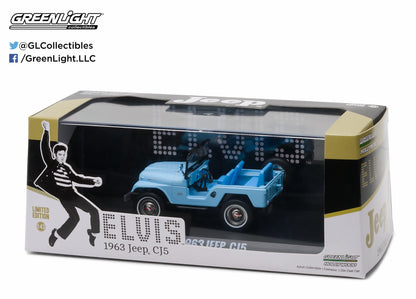 GreenLight 1:43 Elvis Presley (1935-77) - 1963 Jeep CJ-5 - Sierra Blue 86310