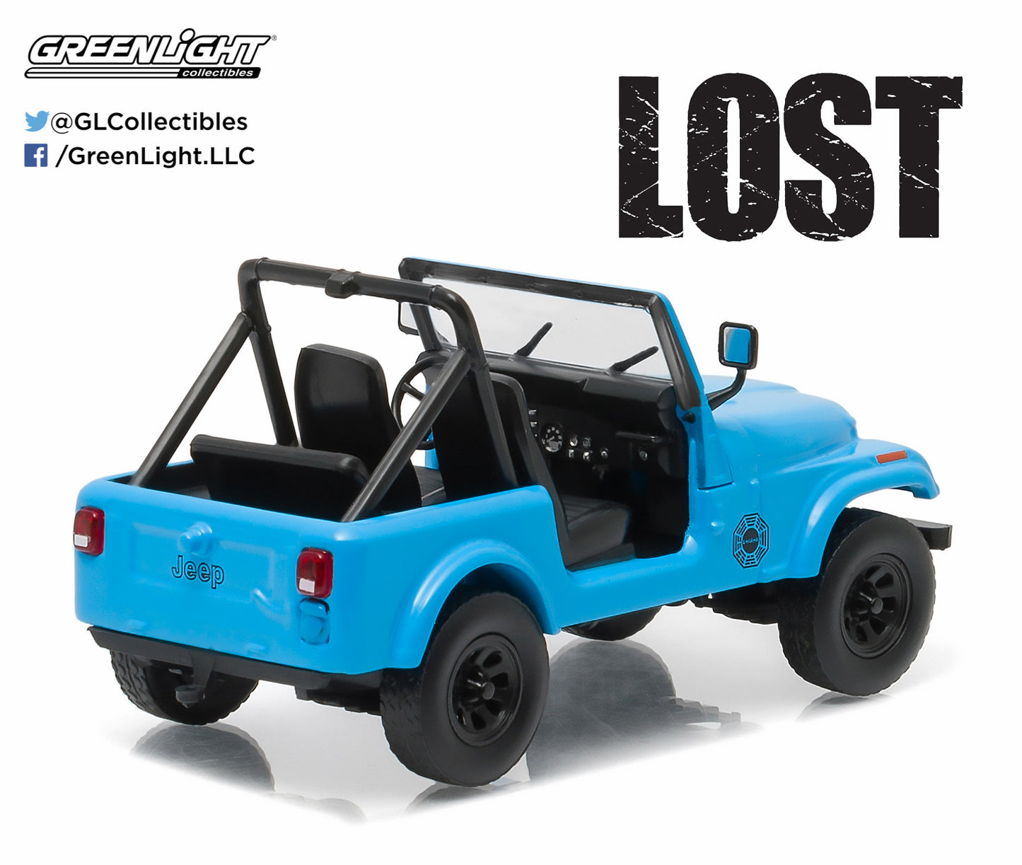 GreenLight 1:43 Lost (TV Series, 2004-10) - Jeep CJ-7 1977 Dharma Jeep 86309
