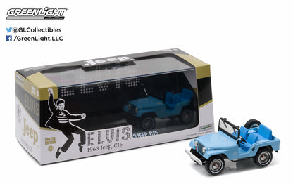 GreenLight 1:43 Elvis Presley (1935-77) - 1963 Jeep CJ-5 - Sierra Blue 86310