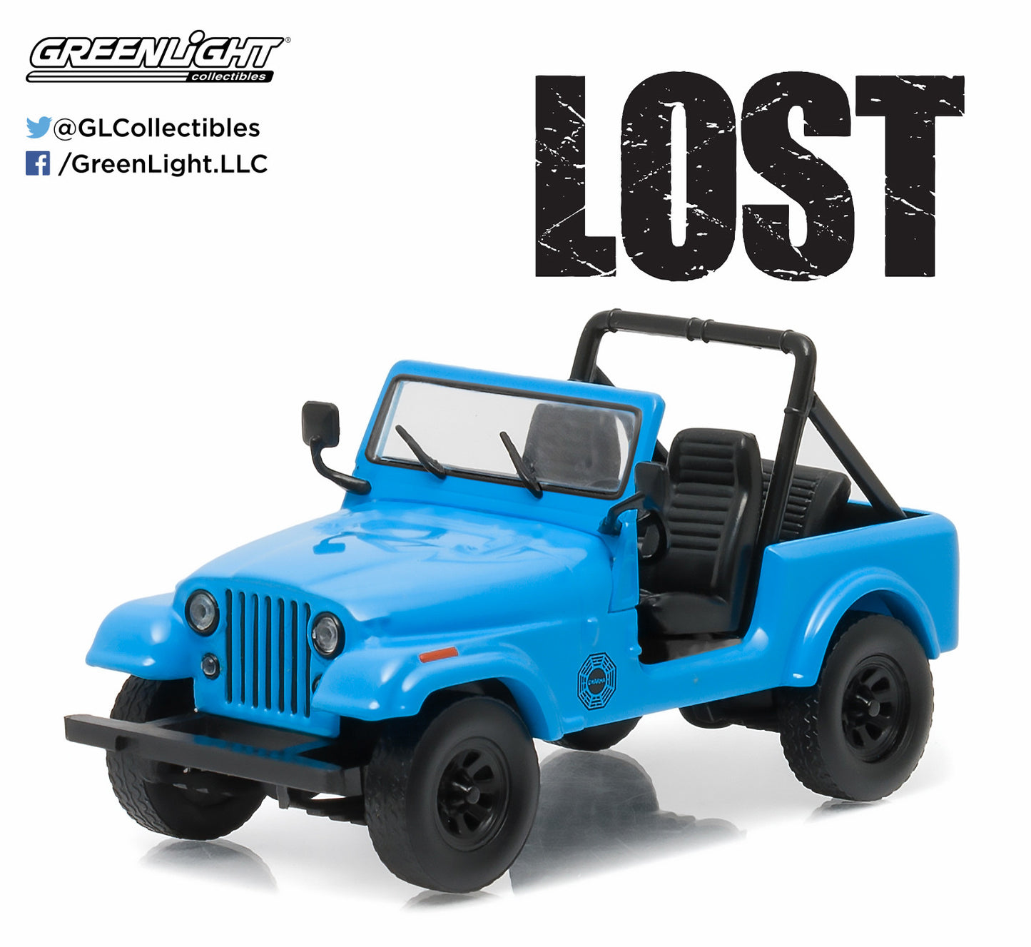 GreenLight 1:43 Lost (TV Series, 2004-10) - Jeep CJ-7 1977 Dharma Jeep 86309