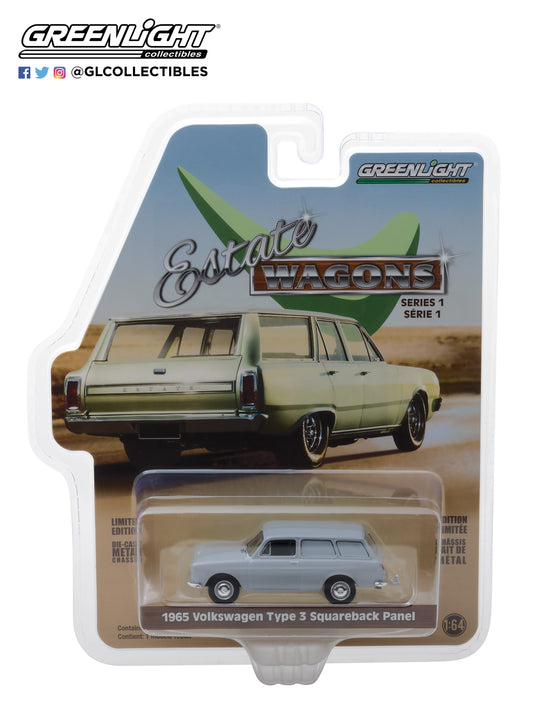 GreenLight 1/64 Estate Wagons Series 1 - 1965 Volkswagen Type 3 Panel Van - Light Grey 29910-C