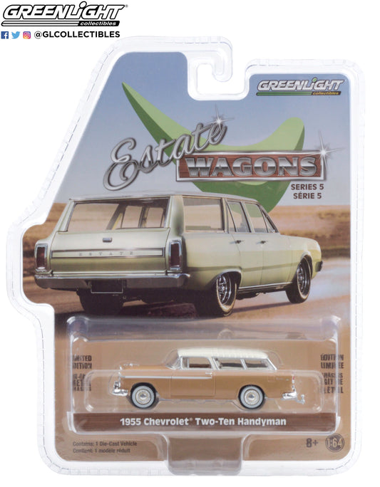 GreenLight 1:64 Estate Wagons Series 5 - 1955 Chevrolet Two-Ten Handyman - Navajo Tan and India Ivory 29990-A