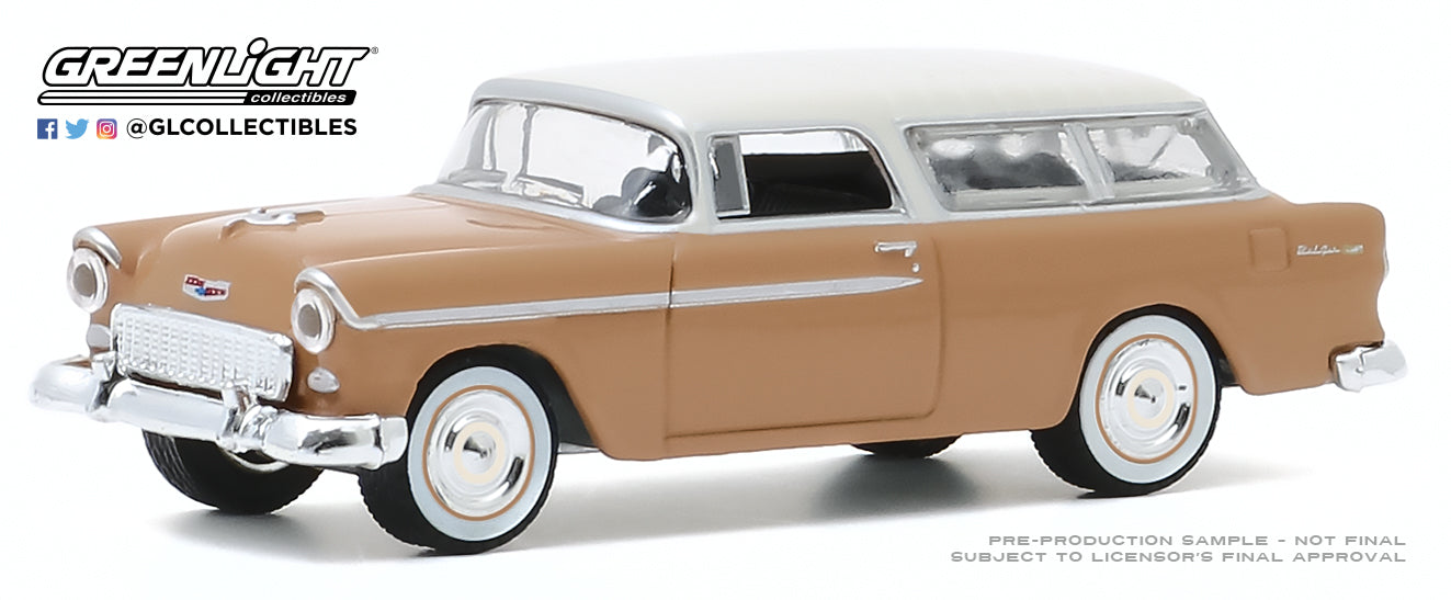 GreenLight 1:64 Estate Wagons Series 5 - 1955 Chevrolet Two-Ten Handyman - Navajo Tan and India Ivory 29990-A