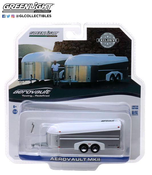 GreenLight 1:64 Aerovault MKII Trailer - White and Silver 30008