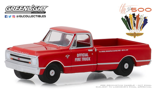 GreenLight 1/64 1967 Chevrolet C-10 51st Annual Indianapolis 500 Mile Race Official Fire Truck 30030