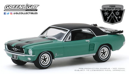 GreenLight 1:64 1967 Ford Mustang Coupe Ski Country Special - Loveland Green (Hobby Exclusive) 30113