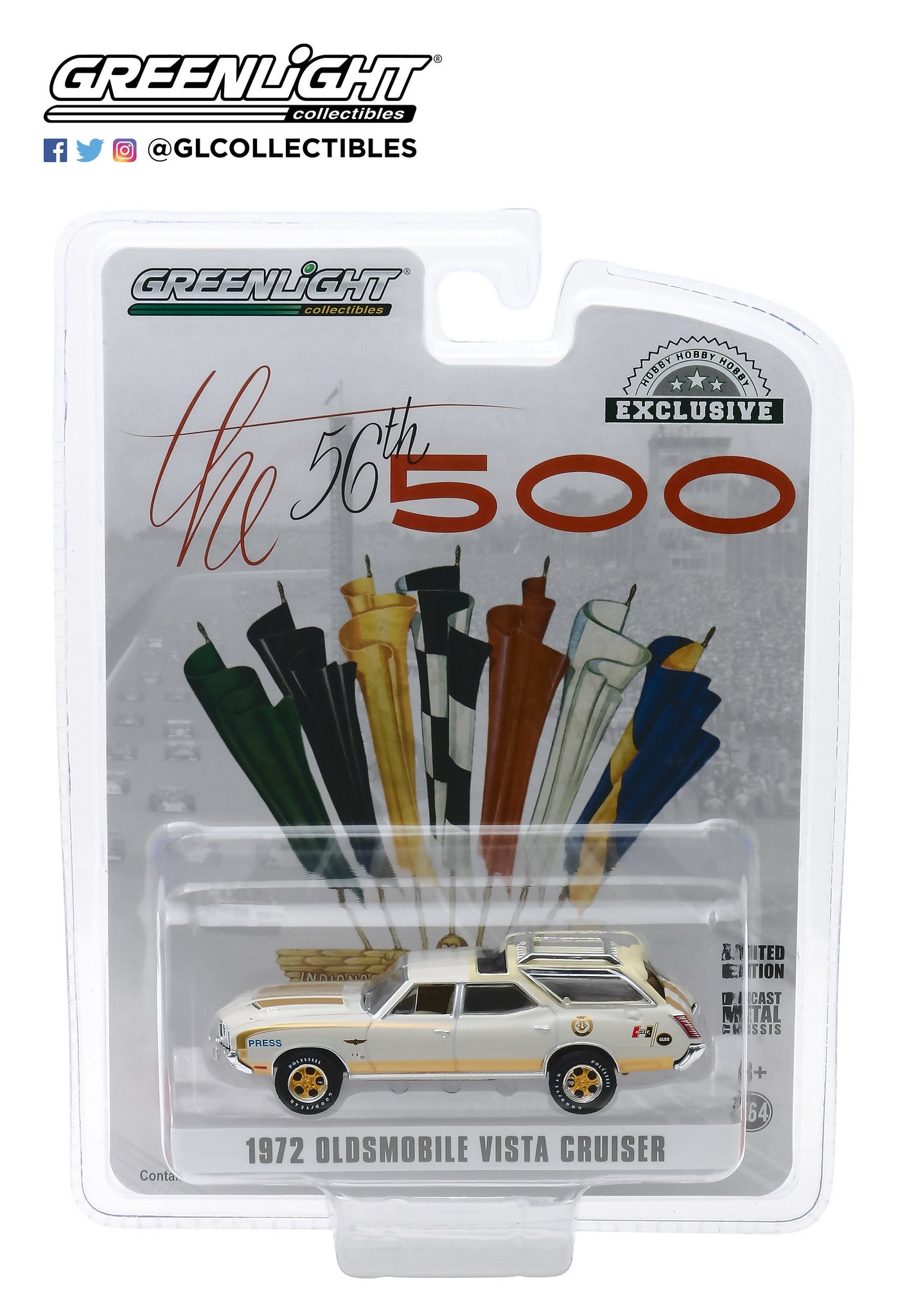 GreenLight 1:64 1972 Oldsmobile Vista Cruiser 56th Annual Indianapolis 500 Mile Race Official Press Car 30114
