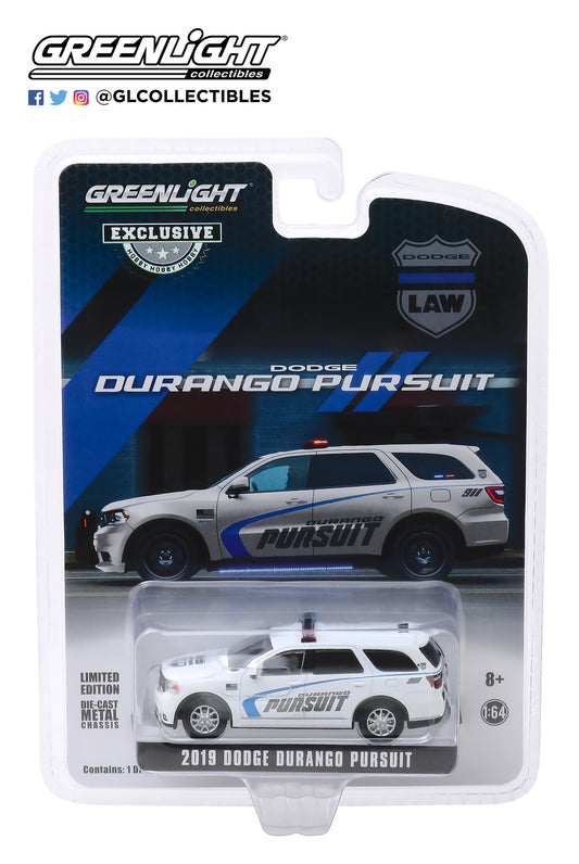 GreenLight 1:64 2019 Dodge Durango Pursuit Police SUV - White (Hobby Exclusive) 30119
