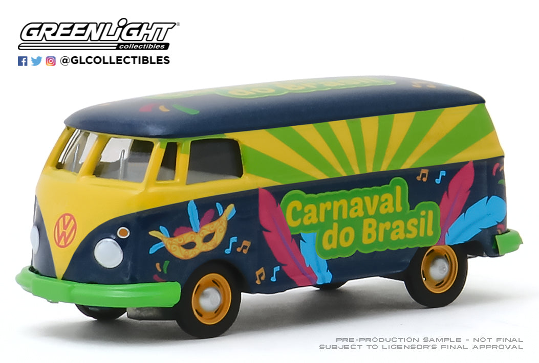 GreenLight 1:64 Volkswagen Type 2 Panel Van - Carnaval do Brasil 2020 (Carnival of Brazil) (Hobby Exclusive) 30127