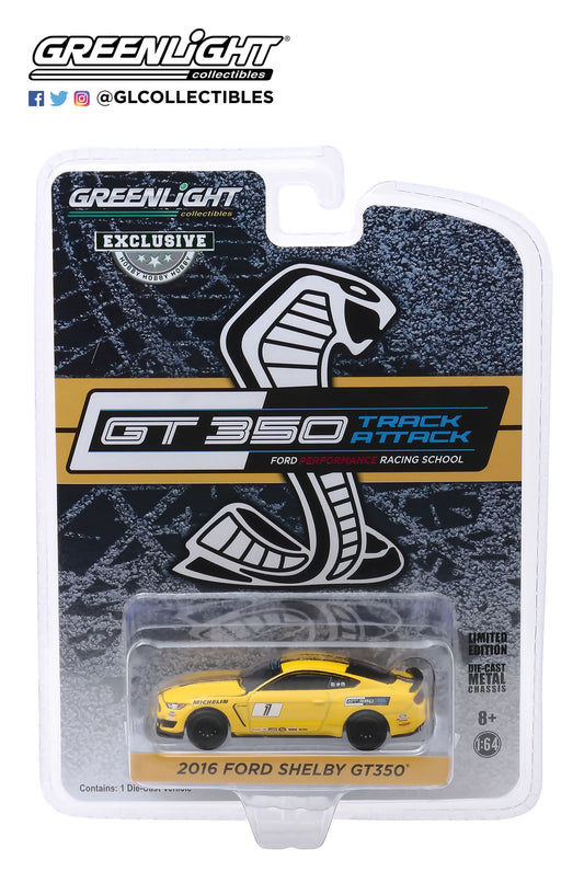 GreenLight 1:64 2016 Ford Mustang Shelby GT350 - Ford Performance Racing School GT350 Track Attack #1 - Triple Yellow (Hobby Exclusive) 30134