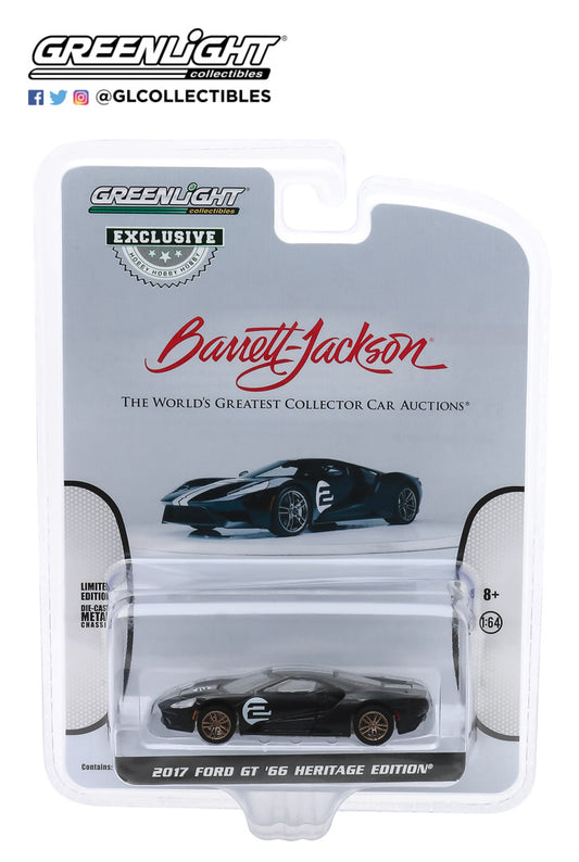GreenLight 1:64 Barrett-Jackson - 2017 Ford GT 66 Heritage Edition #2 First Legally Resold 2017 Ford GT (Las Vegas 2019, Lot #747) 30168
