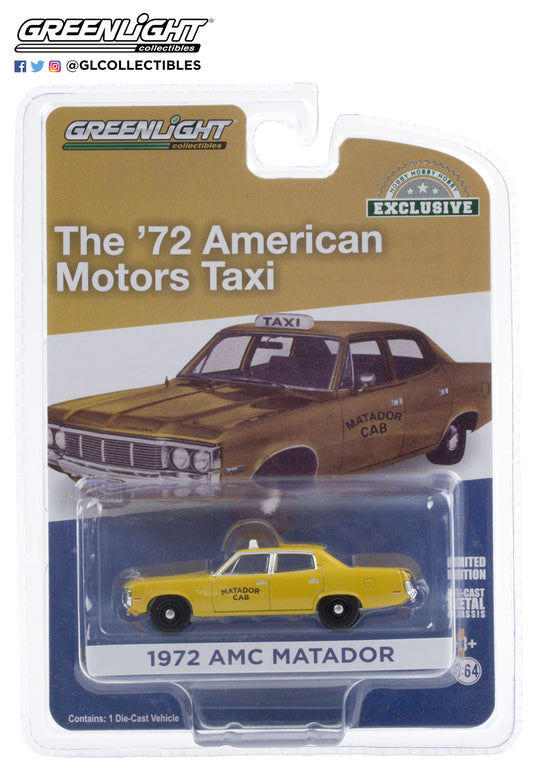 GreenLight 1:64 1972 AMC Matador - Matador Cab Fare-Master - Yellow 30181