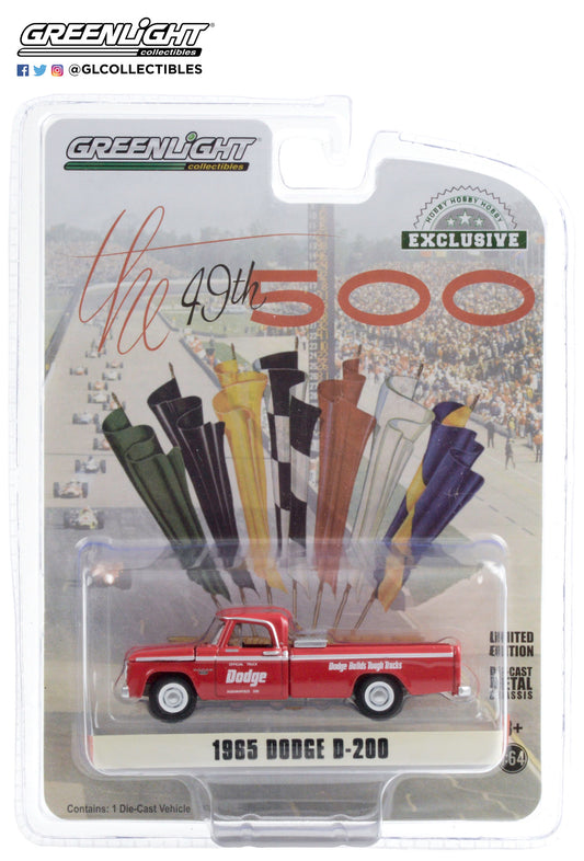GreenLight 1:64 1965 Dodge D-200 49th International 500 Mile Sweepstakes Official Truck Dodge Builds Tough Trucks 30184
