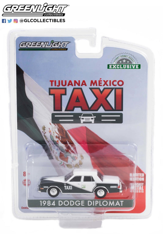 GreenLight 1:64 1984 Dodge Diplomat - Tijuana, Mexico Taxi (Hobby Exclusive) 30200