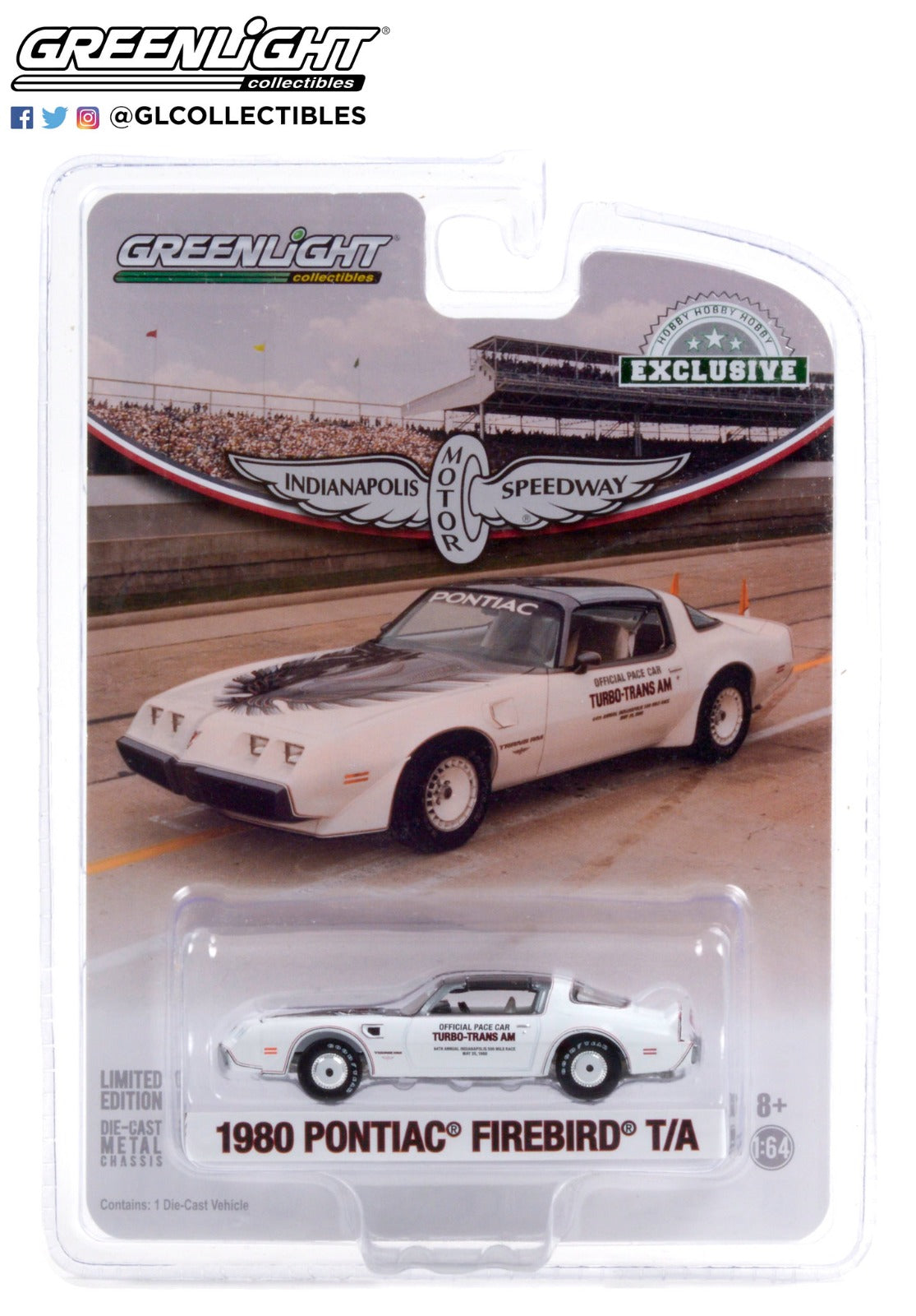 GreenLight 1:64 1980 Pontiac Firebird Turbo Trans Am 64th Annual Indianapolis 500 Mile Race Official Pace Car (Hobby Exclusive) 30226