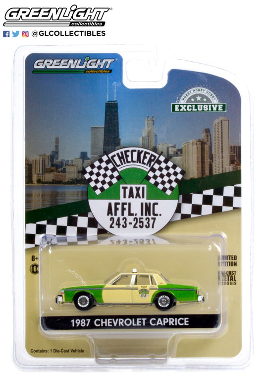 GreenLight 1:64 1987 Chevrolet Caprice - Chicago Checker Taxi Affl, Inc. (Hobby Exclusive) 30233