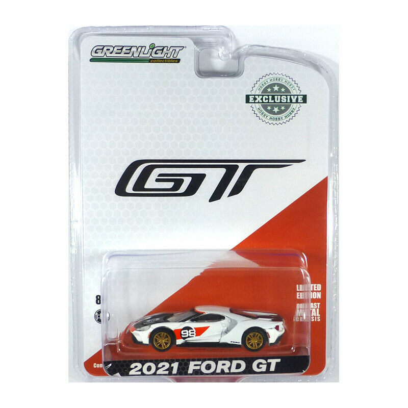 GreenLight 1:64 2021 Ford GT #98 - Ford GT Heritage Edition - Ken Miles and Lloyd Ruby 1966 24 Hours of Daytona MKII Tribute (Hobby Exclusive) 30244