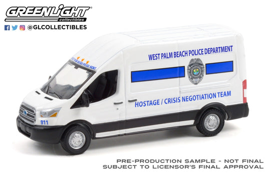 GreenLight 1:64 2020 Ford Transit LWB High Roof - West Palm Beach, Florida Police Department Hostage/Crisis Negotiation Team (Hobby Exclusive) 30261