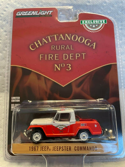 GreenLight 1:64 1967 Jeep Jeepster Commando - Chattanooga Rural Fire Dept. No. 3 30269