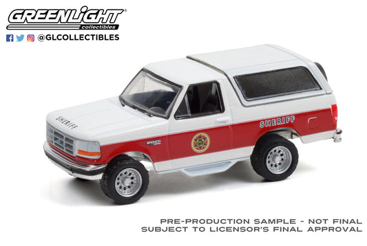 GreenLight 1:64 1994 Ford Bronco XLT - Absaroka County Sheriff s Department 30276
