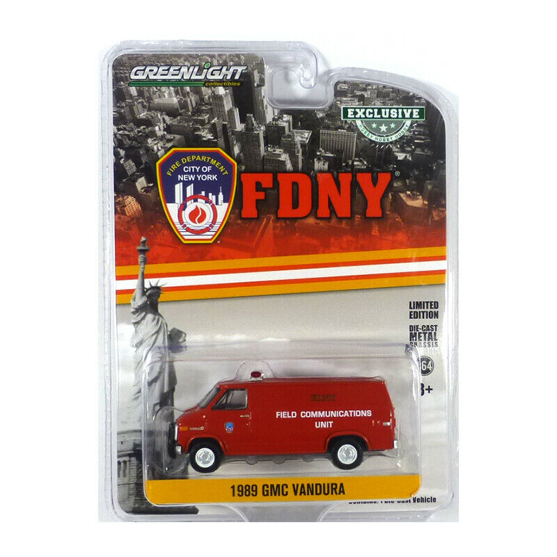 GreenLight 1:64 1989 GMC Vandura - FDNY (The Official Fire Department City of New York) Field Communications Unit (Hobby Exclusive) 30277
