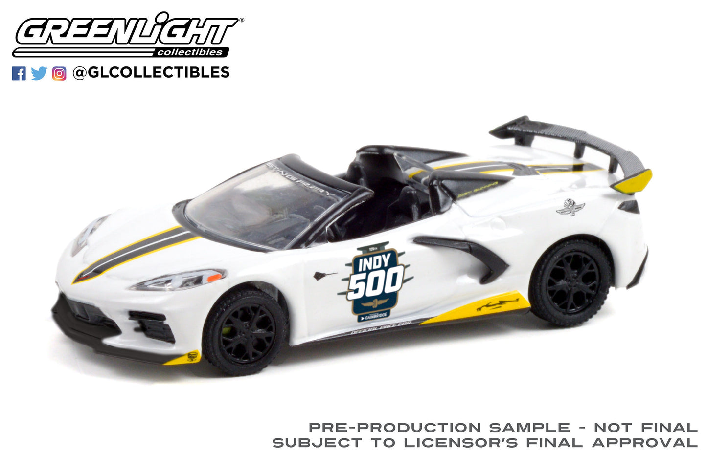 GreenLight 1:64 2021 Chevrolet Corvette C8 Stingray Convertible - 105th Running of the Indianapolis 500 Official Pace Car 30291