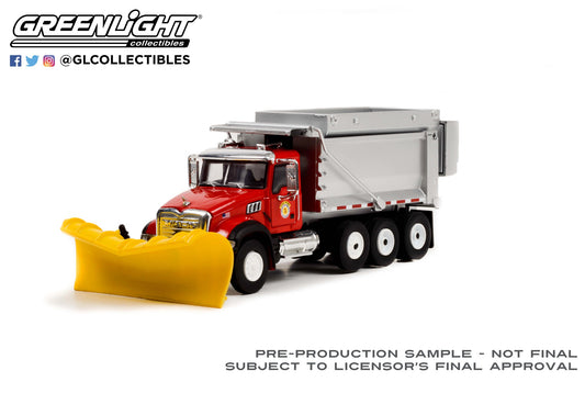 GreenLight 1:64 2019 Mack Granite Dump Truck with Snow Plow & Salt Spreader - Arlington Heights, Illinois Public Works (Hobby Exclusive) 30336