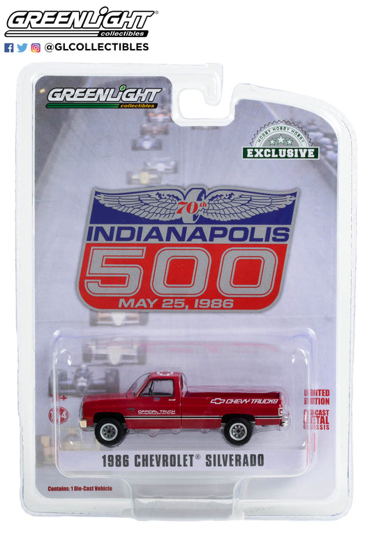 GreenLight 1:64 1986 Chevrolet Silverado 70th Annual Indianapolis 500 Mile Race Official Truck - Red (Hobby Exclusive) 30340