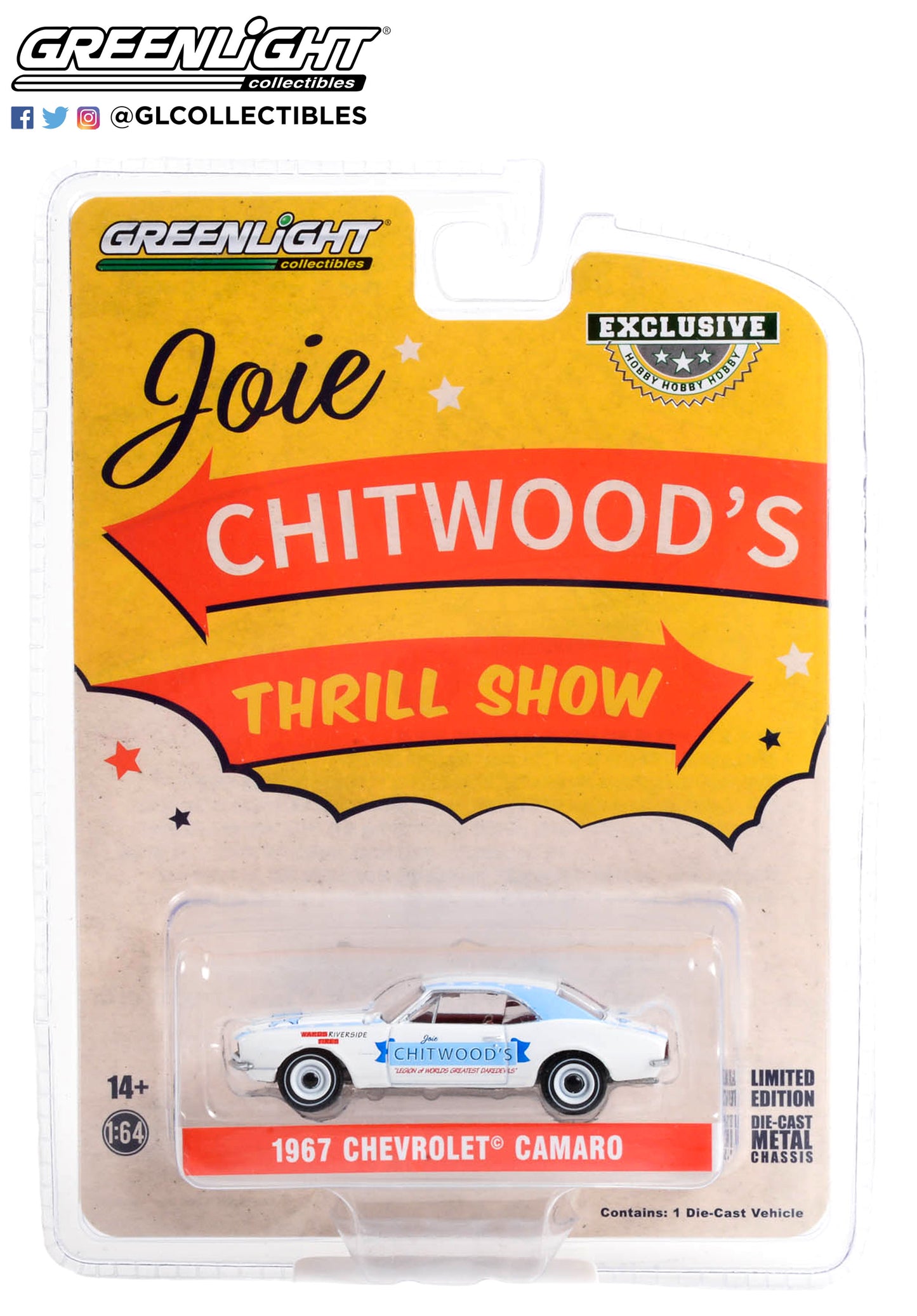 GreenLight 1:64 1967 Chevrolet Camaro - Joie Chitwood’s "Legion of Worlds Greatest Daredevils" (Hobby Exclusive) 30358