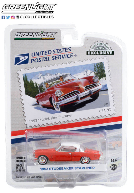 GreenLight 1:64 1953 Studebaker Starliner - United States Postal Service (USPS) America on the Move: 50s Sporty Cars (Hobby Exclusive) 30361