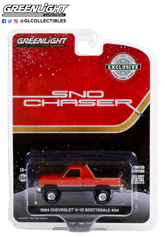 GreenLight 1:64 1984 Chevrolet K-10 Scottsdale 4x4 - Sno Chaser 30365
