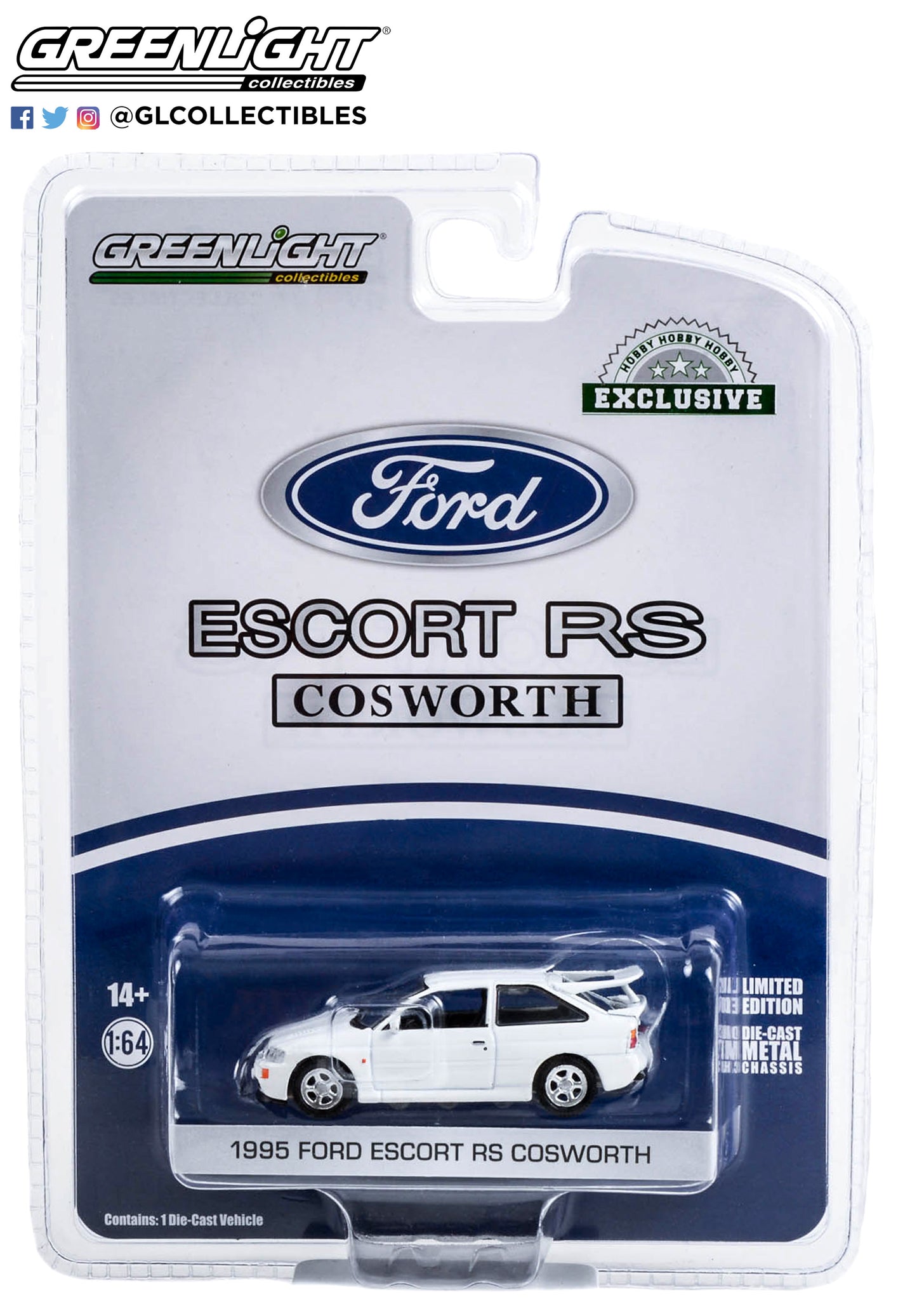 GreenLight 1:64 1995 Ford Escort RS Cosworth - Diamond White 30379