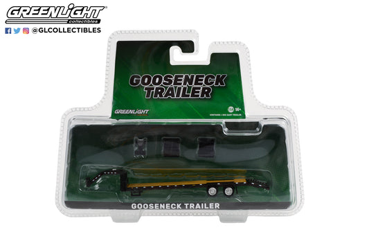 GreenLight 1:64 Gooseneck Trailer - Black with Red and White Conspicuity Stripes 30390