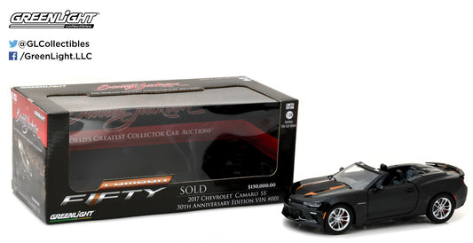 GreenLight 1:24 2017 Chevrolet Camaro Convertible - Barrett-Jackson Palm Beach 2016 - 50th Anniversary VIN #001 18232