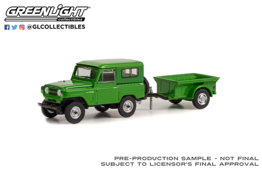 GreenLight 1:64 Hitch & Tow Series 25 - 1972 Nissan Patrol and 1/4 Ton Cargo Trailer 32250-A