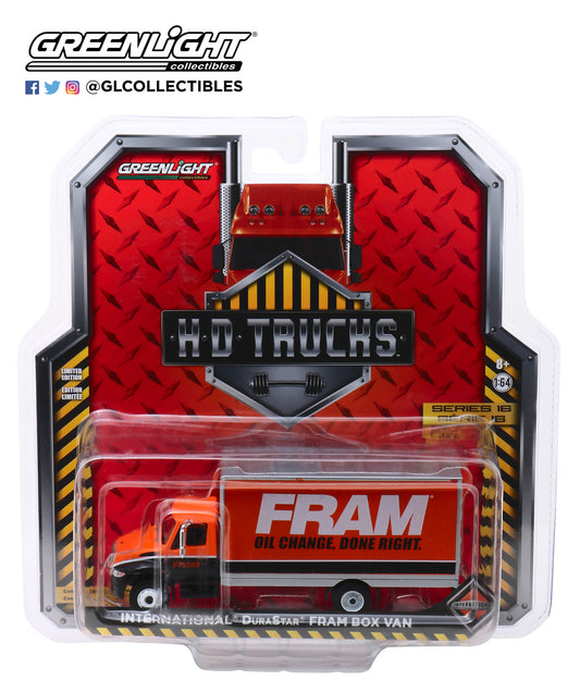 GreenLight 1/64 H.D. Trucks Series 16 - 2013 International Durastar Box Van - FRAM Oil Filters 33160-B