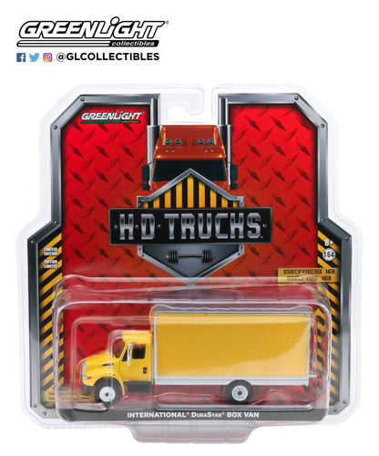 GreenLight 1:64 H.D. Trucks Series 18 - 2013 International Durastar Box Van - Yellow with Silver Trim 33180-B