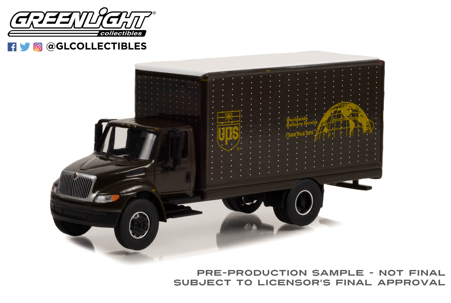 GreenLight 1:64 H.D. Trucks Series 24 - 2013 International Durastar Box Van - United Parcel Service (UPS) Worldwide Delivery Service 33240-B