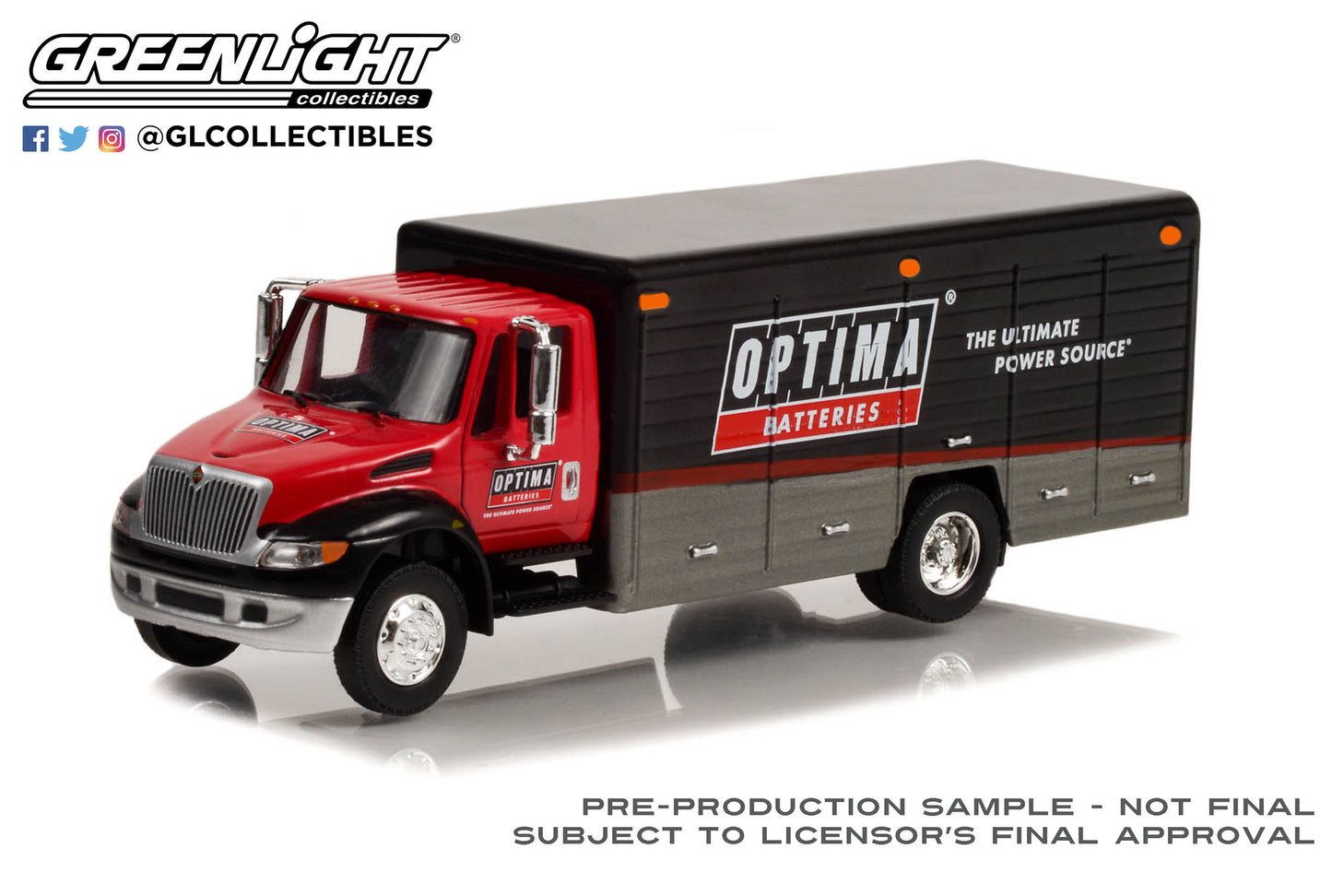 GreenLight 1:64 H.D. Trucks Series 24 - International Durastar 4400 Delivery Truck - OPTIMA Batteries 33240-C