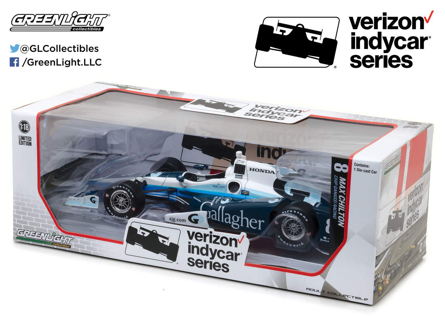 GreenLight 1:18 2017 IndyCar Series #8 Max Chilton / Chip Ganassi Racing, Gallagher 11010