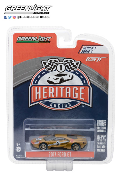 GreenLight 1:64 Ford GT Racing Heritage Series 1 - 2017 Ford GT 1966 #5 Ford GT40 Mk II Tribute 13200-C