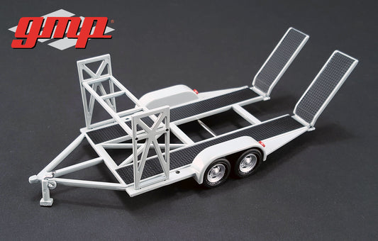 GMP 1:43 Tandem Car Trailer with Tire Rack - Grey GMP-14303