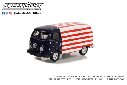 GreenLight 1:64 Club Vee-Dub Series 15 - 1964 Volkswagen Type 2 Panel Van - American Flag Solid Pack 36060-A