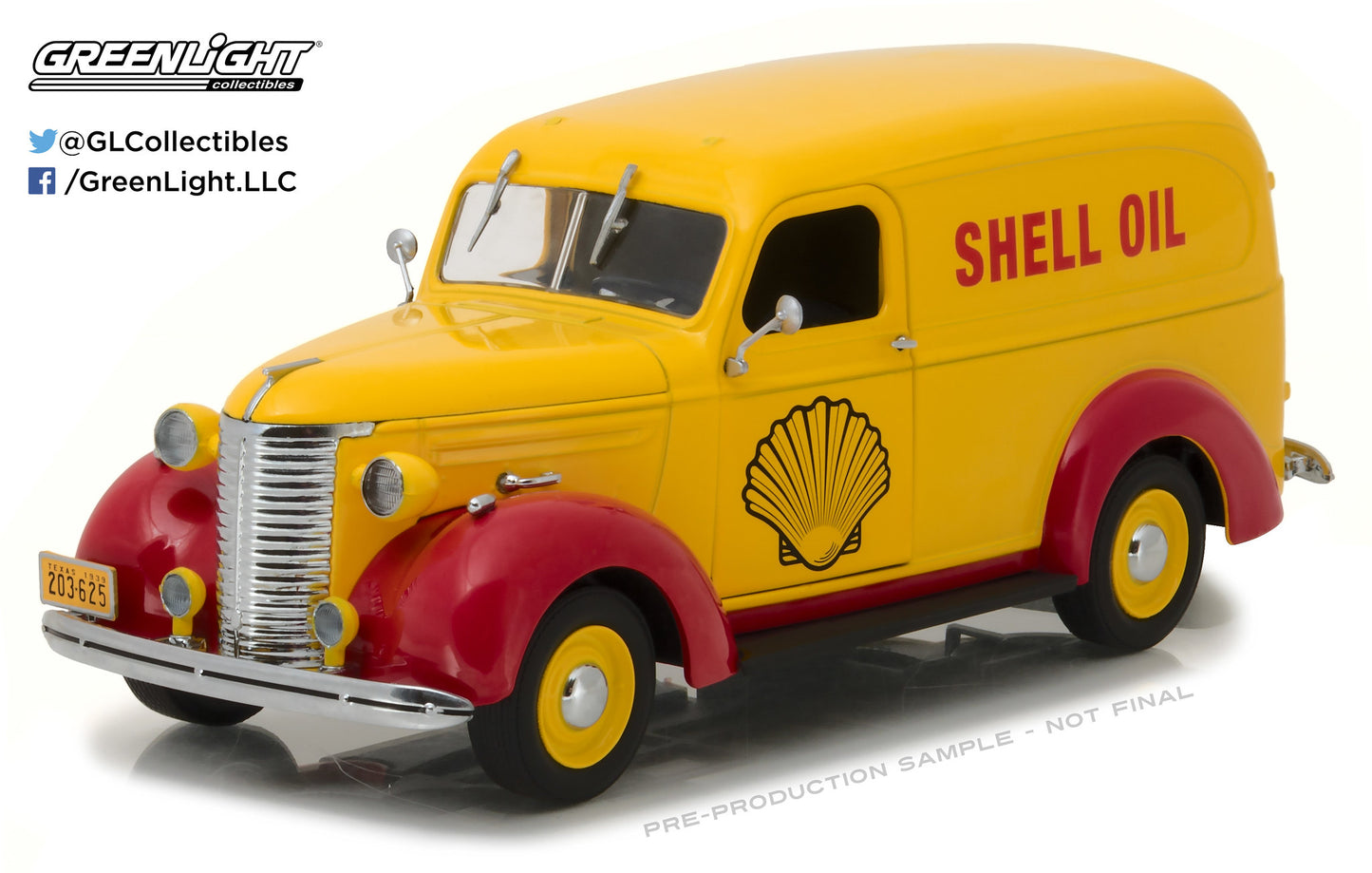 GreenLight 1:24 Running on Empty - 1939 Chevrolet Panel Truck - Shell Oil 18237