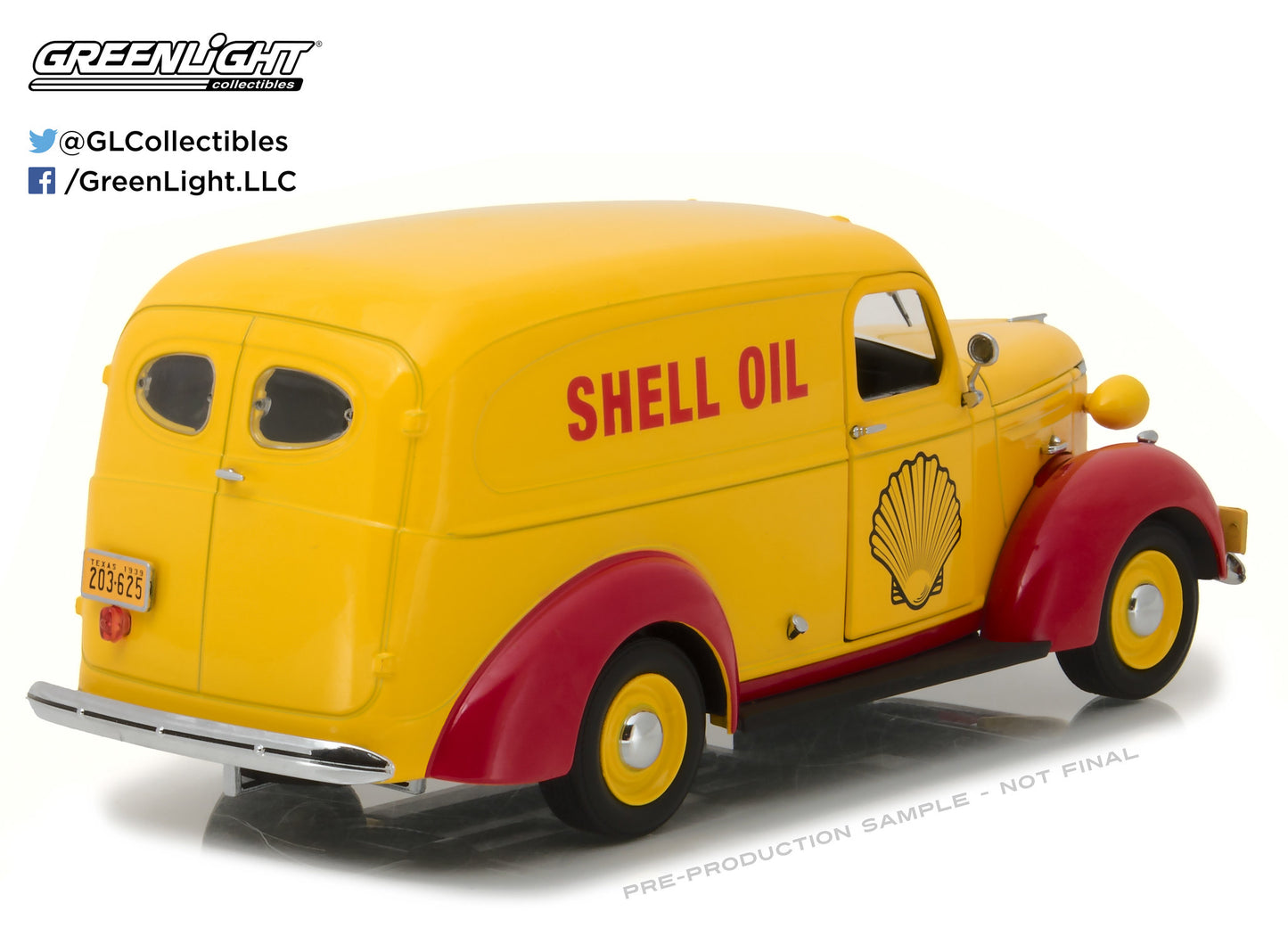 GreenLight 1:24 Running on Empty - 1939 Chevrolet Panel Truck - Shell Oil 18237