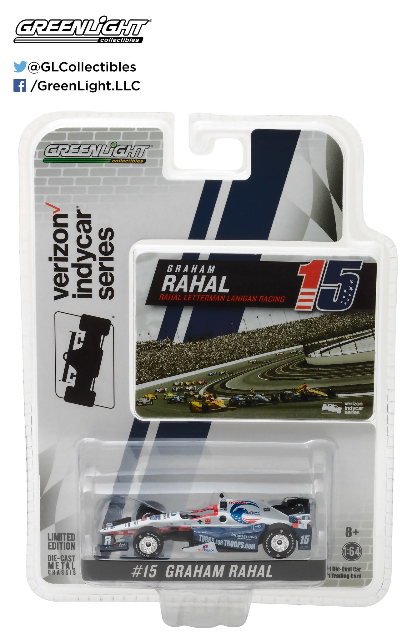 GreenLight 1:64 2017 #15 Graham Rahal / Rahal Letterman Lanigan Racing, United Rentals SoldierStrong 10793