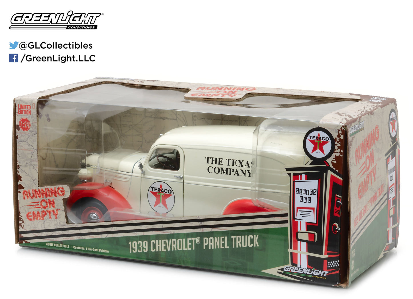 GreenLight 1:24 Running on Empty - 1939 Chevrolet Panel Truck - Texaco 18238