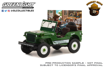 GreenLight 1:64 Smokey Bear Series 2 - 1945 Willys MB Jeep “Cooperative Forest Fire Prevention Campaign” 38040-A