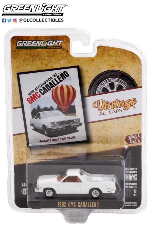 GreenLight 1:64 Vintage Ad Cars Series 6 - 1982 GMC Caballero New Styling For 82...Quality Built For Value 39090-F