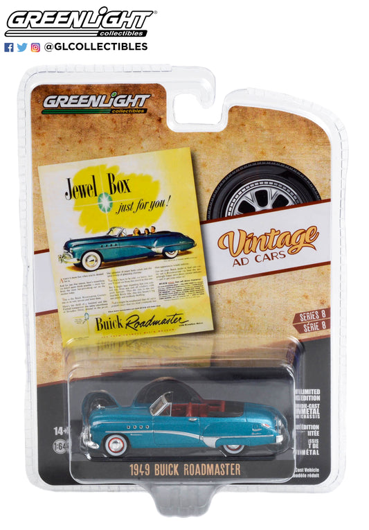 GreenLight 1:64 Vintage Ad Cars Series 8 - 1949 Buick Roadmaster “Jewel Box Just For You!” 39110-A
